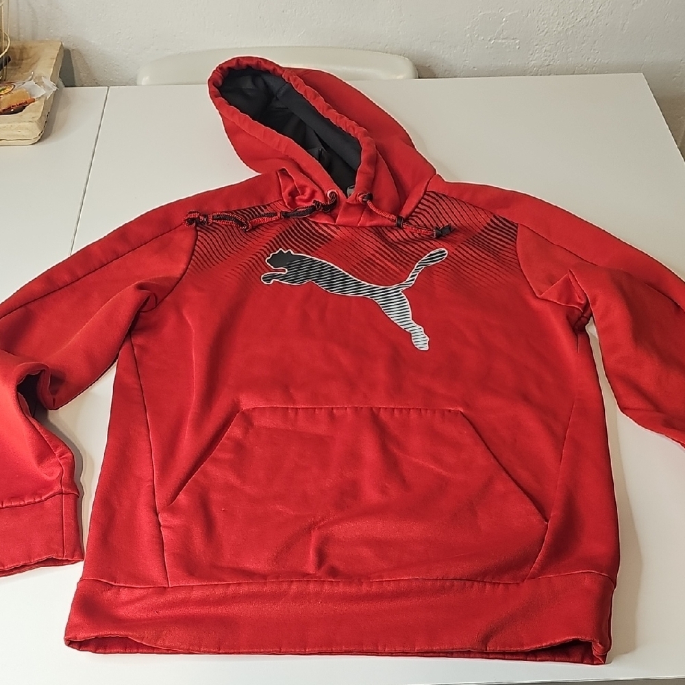 Puma Red Hoodie with Black Logo